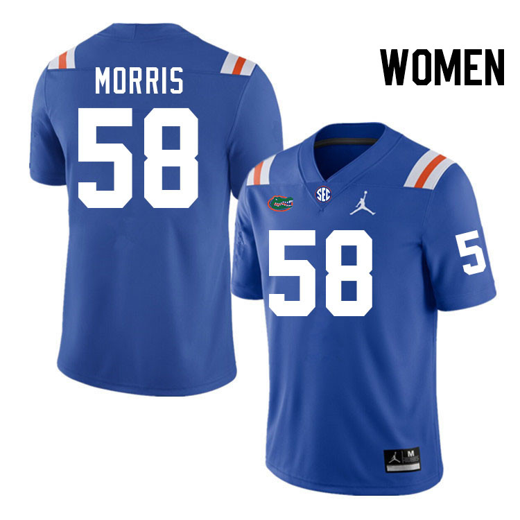 Women #58 Andre Morris Florida Gators College Football Jerseys Stitched-Throwback